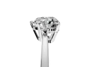 3 Stone Engagement Ring Setting for Heart-Shaped Center with Low-Set Round Cut Accents and Prong Head in Sterling Silver