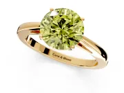 Solitaire Engagement Ring Setting for Fancy Yellow Round Cut Center with Open Cathedral Shoulders and Prong Head in Yellow Gold