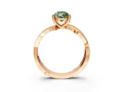 Solitaire Engagement Ring Setting for Fancy Green Pear-Shaped Center with Pave and Plain Crossover Band and Prong Head in Rose Gold