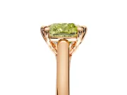 Solitaire Engagement Ring Setting for Fancy Yellow Cushion Cut Center with Cathedral Band and Prong Head in Rose Gold