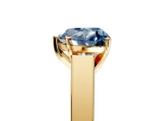Solitaire Engagement Ring Setting for Fancy Blue Heart-Shaped Center with Tapered Split Shoulders and Prong Head in Yellow Gold