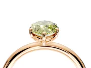 Low-Set Solitaire Engagement Ring Setting for Fancy Yellow Marquise Center with Thin Plain Band and Prong Head in Rose Gold