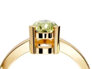 Solitaire Engagement Ring Setting for Fancy Yellow Pear-Shaped Center with Plain Band and Flat Tab Prong Head in Yellow Gold