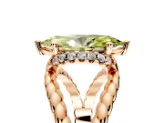 Halo Engagement Ring Setting for Fancy Yellow Marquise Center with Rope Twist Split Shank and Prong Head in Rose Gold