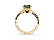 Solitaire Engagement Ring Setting for Fancy Green Round Cut Center with Knife Ridge Band and Claw Prong Head in Yellow Gold