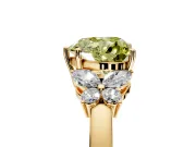 Solitaire Engagement Ring Setting for Fancy Yellow Heart-Shaped Center with Marquise Flower Shoulders and Prong Head in Yellow Gold