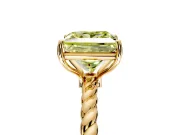 Solitaire Engagement Ring Setting for Fancy Yellow Princess Cut Center with Plain Twisted Rope Band and Prong Head in Yellow Gold