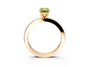 Solitaire Engagement Ring Setting for Fancy Yellow Emerald Cut Center with Channel Baguette Band and Prong Head in Rose Gold
