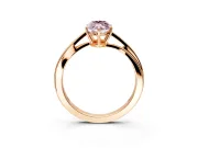 Solitaire Engagement Ring Setting for Fancy Pink Marquise Center with Plain Bypass Twist Band and Prong Head in Rose Gold