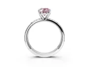 Solitaire Engagement Ring Setting for Fancy Pink Oval Center with Scrollwork Band and Prong Head in Platinum