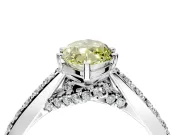 Solitaire Engagement Ring Setting for Fancy Yellow Marquise Center with Crossover Accents and Prong Head in Platinum