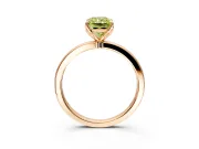 Solitaire Engagement Ring Setting for Fancy Yellow Radiant Cut Center with Thin Rounded Plain Band and Prong Head in Rose Gold