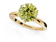 Solitaire Engagement Ring Setting for Fancy Yellow Round Cut Center with Plain Band and Tulip Prong Head in Yellow Gold