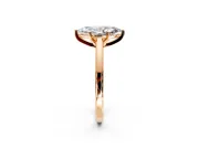 Solitaire Engagement Ring Setting for Marquise Center with Flat-Sided Plain Band and Prong Head in Rose Gold