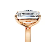 Fancy Blue Round Cut and Emerald Cut Lab-Grown Diamond Toi et Moi Engagement Ring with Prong-Set Stones in Rose Gold