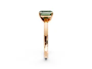 Solitaire Engagement Ring Setting for Fancy Green Asscher Cut Center with Basket Rail and Prong Head in Rose Gold