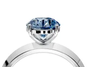 Solitaire Engagement Ring Setting for Fancy Blue Round Cut Center with Wide Knife Ridge Band and Prong Head in Platinum