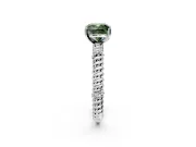 Rope Engagement Ring Setting for Fancy Green Cushion Cut Center with Accent Shoulders and Prong Head in Platinum