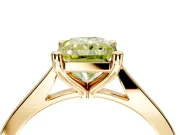 Solitaire Engagement Ring Setting for Fancy Yellow Radiant Cut Center with Tapered Shoulders and Prong Head in Yellow Gold