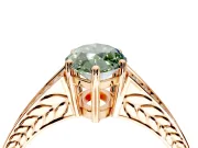 Split Shank Engagement Ring Setting for Fancy Green Marquise Center with Pave Split Shank and Prong Head in Rose Gold