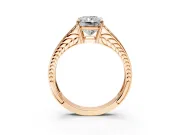 Split Shank Engagement Ring Setting for Radiant Cut Center with Pave Split Shank and Prong Head in Rose Gold
