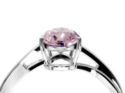 Solitaire Engagement Ring Setting for Fancy Pink Pear-Shaped Center with Plain Bypass Twist Band and Prong Head in White Gold