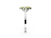 Solitaire Engagement Ring Setting for Fancy Yellow Marquise Center with Tapered Shoulders and Prong Head in Platinum