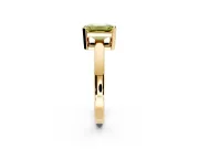 Solitaire Engagement Ring Setting for Fancy Yellow Emerald Cut Center with Plain Band and Flat Tab Prong Head in Yellow Gold