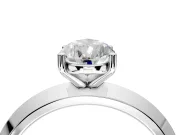 Solitaire Engagement Ring Setting for Pear-Shaped Center with Wide Knife Ridge Band and Prong Head in Platinum