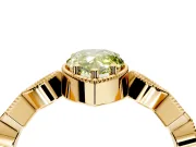 Milgrain Bezel Engagement Ring Setting for Fancy Yellow Pear-Shaped Center with Marquise Stations and Bezel Head in Yellow Gold