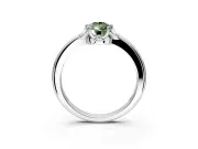 Floral Frame Engagement Ring Setting for Fancy Green Pear-Shaped Center with Accent Clusters and Prong Head in Platinum