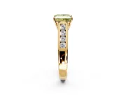 Solitaire Engagement Ring Setting for Fancy Yellow Princess Cut Center with Cathedral Channel Band and Prong Head in Yellow Gold