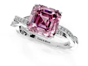 Solitaire Engagement Ring Setting for Fancy Pink Asscher Cut Center with Twisted Pave Band and Prong Head in Sterling Silver
