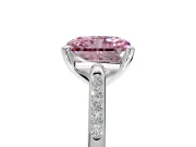 Solitaire Engagement Ring Setting for Fancy Pink Radiant Cut Center with Channel Accents and Prong Head in Sterling Silver