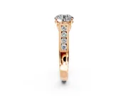 Solitaire Engagement Ring Setting for Round Cut Center with Cathedral Channel Band and Prong Head in Rose Gold