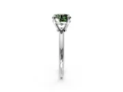 Minimalist Solitaire Engagement Ring Setting for Fancy Green Round Cut Center with Thin Band and Prong Head in Platinum