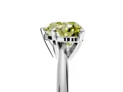 Solitaire Engagement Ring Setting for Fancy Yellow Heart-Shaped Center with Knife Ridge Band and Claw Prong Head in White Gold