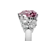 Solitaire Engagement Ring Setting for Fancy Pink Heart-Shaped Center with Marquise Flower Shoulders and Prong Head in Platinum