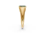 Tension Engagement Ring Setting for Fancy Green Asscher Cut Center with Wide Tapered Band and Tension Head in Yellow Gold
