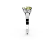 3 Stone Engagement Ring Setting for Fancy Yellow Heart-Shaped Center with Matching Side Accents and Prong Head in Platinum