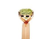 Solitaire Engagement Ring Setting for Fancy Yellow Cushion Cut Center with Wide Knife Ridge Band and Prong Head in Rose Gold