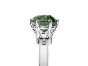 Solitaire Engagement Ring Setting for Fancy Green Cushion Cut Center with Plain Band and Tulip Prong Head in Sterling Silver