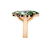 Solitaire Engagement Ring Setting for Fancy Green Marquise Center with Tapered Shoulders and Prong Head in Rose Gold