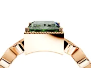 Vintage Station Engagement Ring Setting for Fancy Green Princess Cut Center with Accents and Prong Head in Rose Gold