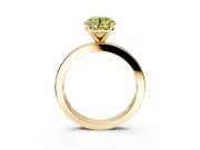 Solitaire Engagement Ring Setting for Fancy Yellow Round Cut Center with Channel Baguette Band and Prong Head in Yellow Gold