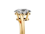 Solitaire Engagement Ring Setting for Oval Center with Plain Bypass Twist Band and Prong Head in Yellow Gold