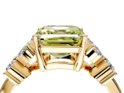 Floral Engagement Ring Setting for Fancy Yellow Princess Cut Center with Marquise Cluster Shoulders and Prong Head in Yellow Gold