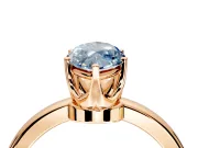 Solitaire Engagement Ring Setting for Fancy Blue Marquise Center with Plain Band and Tulip Prong Head in Rose Gold