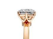 Solitaire Engagement Ring Setting for Radiant Cut Center with Plain Band and Tulip Prong Head in Rose Gold