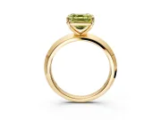 Solitaire Engagement Ring Setting for Fancy Yellow Asscher Cut Center with Wide Knife Ridge Band and Prong Head in Yellow Gold